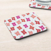 お祝いの花と水玉模様 コースター (左側)