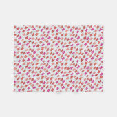 お祝いの花と水玉模様 フリースブランケット (正面(横))