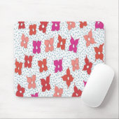 お祝いの花と水玉模様 マウスパッド (マウス)