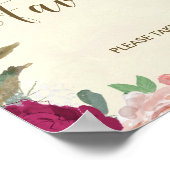 お祝いの花のウェディングシャワープレート ポスター (角)