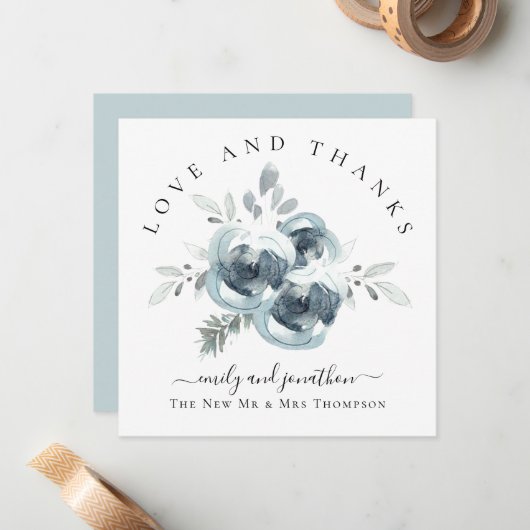 お祝いの花の名前 ウェディング サンクス ノートカード (正面/裏面インサイチュ)