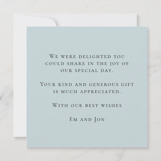 お祝いの花の名前 ウェディング サンクス ノートカード (裏面)