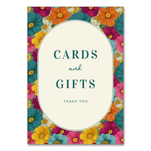 お祝いの花の感謝の境界線 テーブルナンバー (正面)