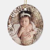 お祝いの花模様|のパーソナライズなクリスマスのオーナメント セラミックオーナメント (左)