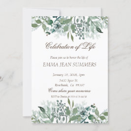 お祝いの葉の葉緑 招待状