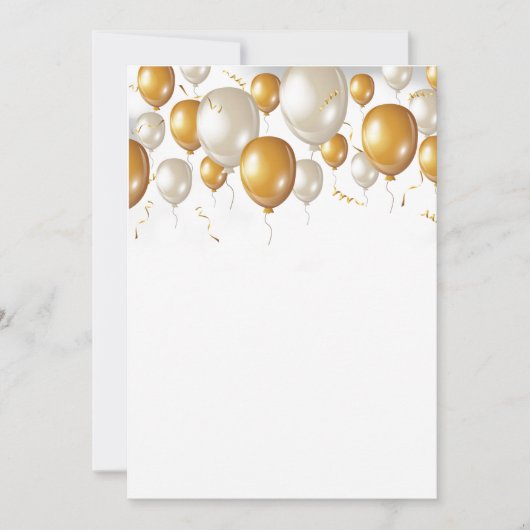 お祝いの誕生日の気球 招待状 (正面)