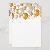 お祝いの誕生日の気球 招待状 (正面/裏面)