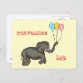 お祝いの象 ポストカード (正面/裏面)