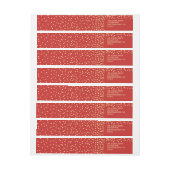 お祝いの赤くフェイクな金ゴールドホイルの紙吹雪の差出人住所 ラップアラウンドラベル (シート)