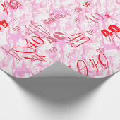 お祝いの赤紫のピンクは装飾を曇らせます ラッピングペーパー (角)