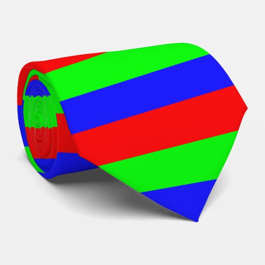 お祝いの赤、ネオン緑及び青の厚いストライプのタイ ネクタイ (ロール)