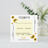 お祝いの返信に愛と黄金のひまわりを 招待状 (スタンド正面)