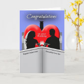 お祝いの遊航船の結婚式の挨拶状 カード (黄色い花)