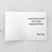 お祝いの適切な資格のおもしろいな漫画 カード (内部)