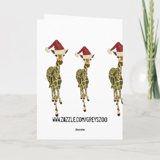 お祝いの金キリンのメリークリスマスカード シーズンカード (裏面)