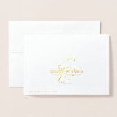 お祝いの金ゴールドホイルのおめでとうカード 箔カード (裏面封筒付き)