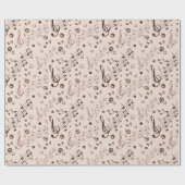 お祝いの音符、バー、及び記号 ラッピングペーパー (フラット)