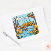 お祝いの魚釣り スクエアシール (封筒)