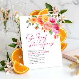 お祝いの鮮やかな花 フローラル シトラス 結婚式 ブランンチ 招待状