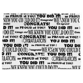 お祝いの黒い文字パターン ラージペーパーバッグ (正面)