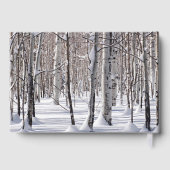 お祝いの《植物》アスペンの雪の写真カスタム写真 ゲストブック (裏面)