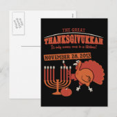 お祝いの「Thanksgivukkah シーズンポストカード (正面/裏面)