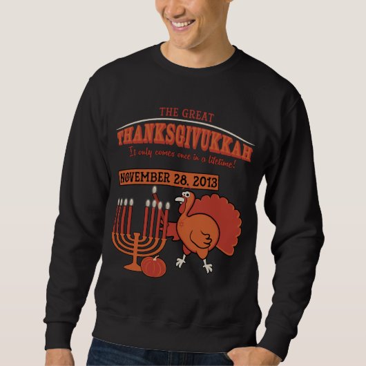 お祝いの「Thanksgivukkah スウェットシャツ (正面)