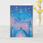 お祝いのEid Mubarak カード (黄色い花)