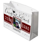 お祝いのGrad任意の年紙吹雪 ラージペーパーバッグ (裏面アングル)