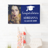 お祝いは写真の濃紺を卒業させます 横断幕 (インサイチュ)