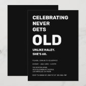 お祝いは永遠に古くならない 面白い60歳の誕生日 招待状 (正面/裏面)