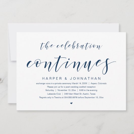 お祝いは続く, ウェディングエロープパーティー 招待状 (正面)