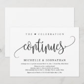 お祝いは続く、結婚式の秘密の式の招待 招待状 (正面/裏面)