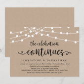 お祝いは続く、結婚式の秘密挙式パーティー 招待状 (正面/裏面)