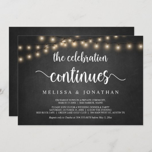 お祝いは続く, 結婚式の秘密結婚招待状 招待状 (正面/裏面)