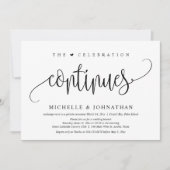 お祝いは続く、結婚式の隠し結婚パーティー 招待状 (正面)