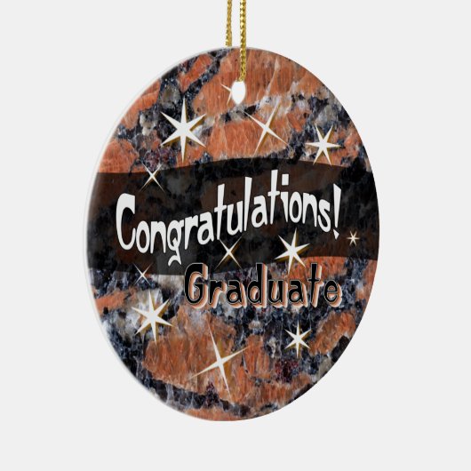 お祝いは記念品のオーナメントを卒業させます セラミックオーナメント (右)