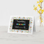 お祝いは、デザインの鮮やかな色卒業します カード (黄色い花)