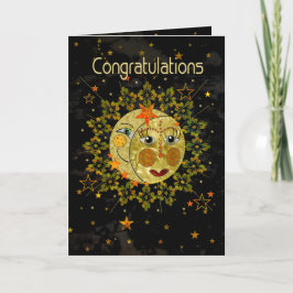 お祝いは、日曜日の月、星卒業します、 カード