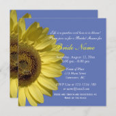 お祝いひまわり。夏のブライダルシャワー 招待状 (正面/裏面)