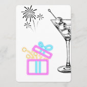 お祝いをあなたに：ワイングラスをモチーフにした誕生日カード 招待状 (裏面)