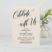 お祝いを共に 詳細なスクリプト クリーム 招待状 (スタンド正面)