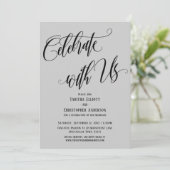 お祝いを共に 詳細なスクリプト グレー 招待状 (スタンド正面)