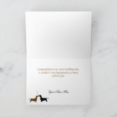 お祝いを結婚している愛情のあるダックスフント カード (内部)