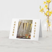 お祝いを言う時が来た＝シャンパン乾杯 カード (黄色い花)