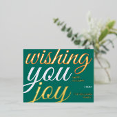 お祝いを願うタイポグラフィーフォイルホリデーポストカード 箔シーズンポストカード (立ち正面)