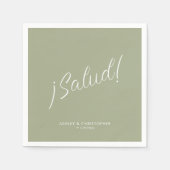 お祝いを！セージグリーンのミニマルなデザインのオールオケージョンカクテル スタンダードカクテルナプキン (正面)