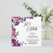 お祝いを　華やかなスクリプト ボールドフラワーズ 招待状 (スタンド正面)