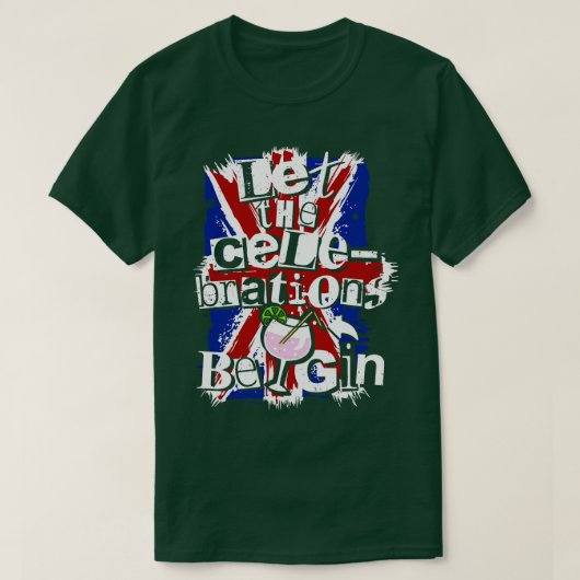 お祝いをGin King Charles Coronatioにする Tシャツ (デザイン正面)