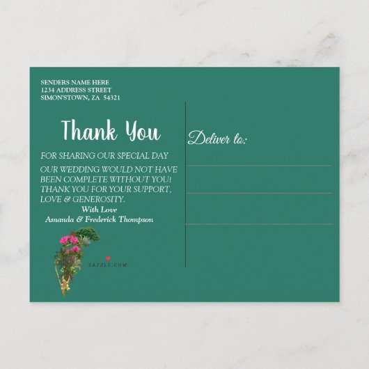 お祝いアットマジカルファンタジーレイクサンキュー 案内ポストカード (裏面)